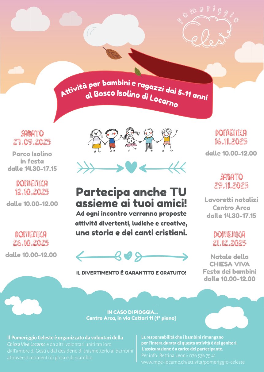 Flyer pomeriggio celeste 2025
